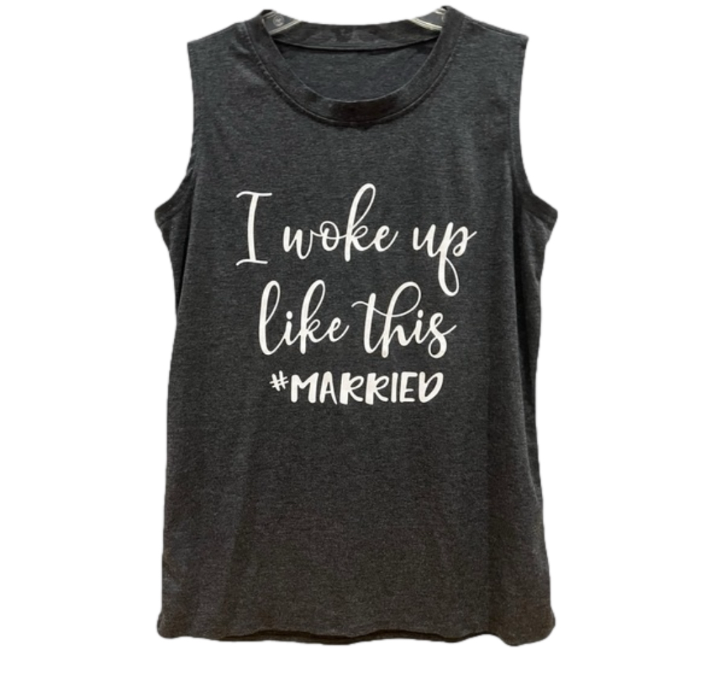 Married Gray Tank Top Tee Shirt Womens Medium